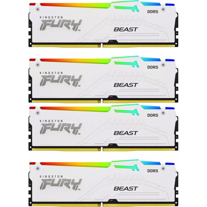 Kingston FURY Beast/DDR5/64GB/6000MHz/CL40/4x16GB/RGB/White