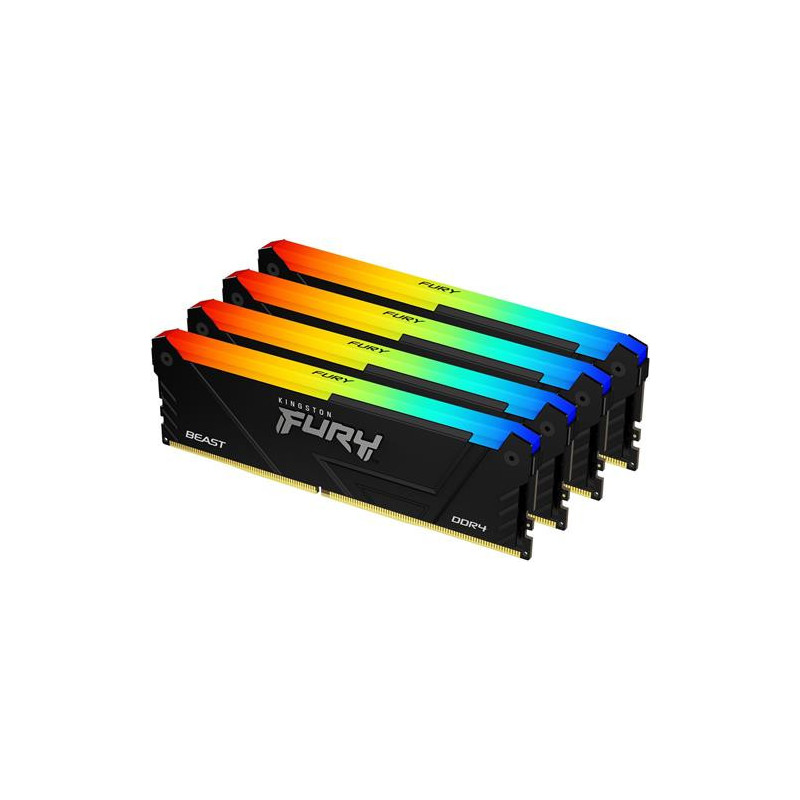 Kingston FURY Beast/DDR4/64GB/3200MHz/CL16/4x16GB/RGB/Black