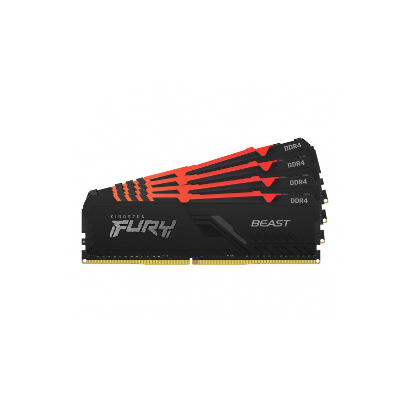 Kingston FURY Beast/DDR4/64GB/3600MHz/CL18/4x16GB/RGB/Black