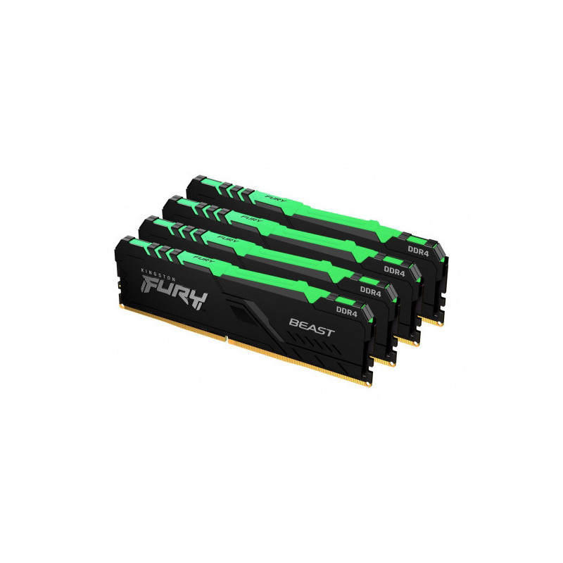 Kingston FURY Beast/DDR4/64GB/3600MHz/CL18/4x16GB/RGB/Black