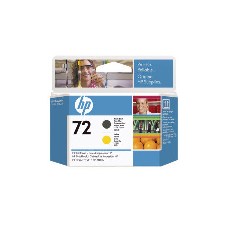 HP no 72 - matná čierna a žltá tlač. hlava, C9384A