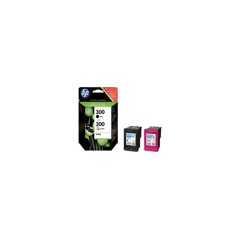 HP 300 - combo pack (čierna, 3farebná), CN637EE