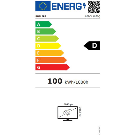 86" LED Philips 86BDL4050Q-UHD, 500cd, AN, 24/7