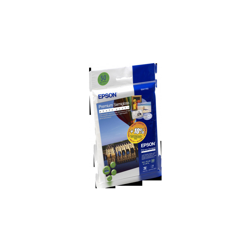 EPSON Premium Semigloss Photo Paper, 100x150 mm, 50x