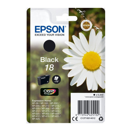 Epson Singlepack Black 18 Claria Home Ink