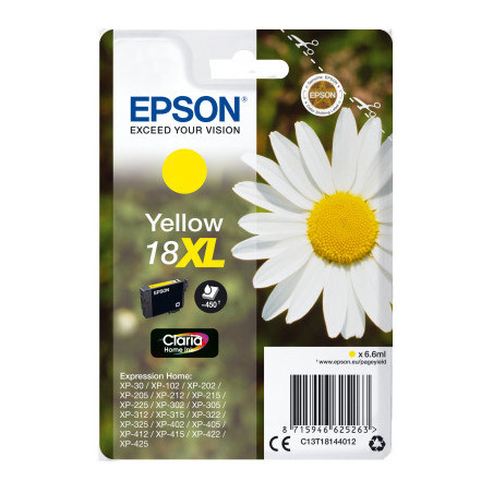 Epson Singlepack Yellow 18XL Claria Home Ink
