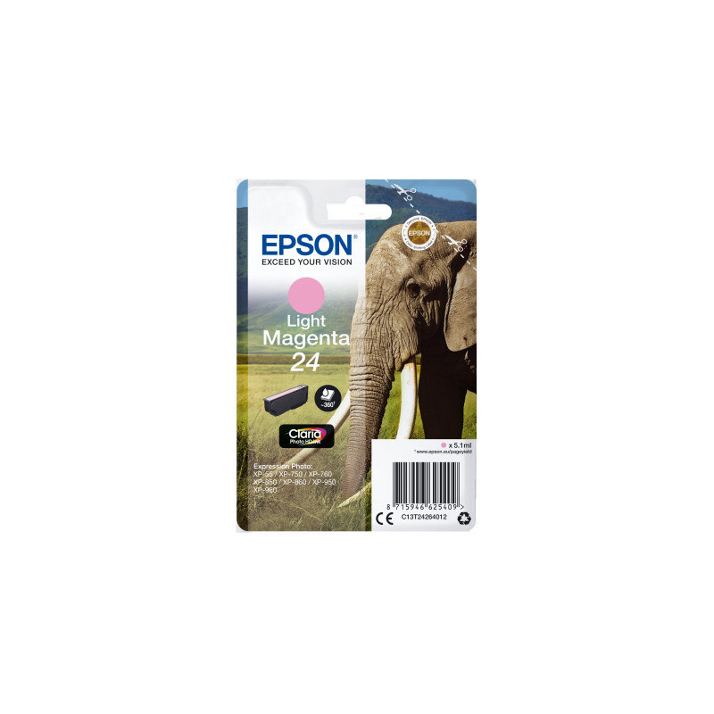 Epson Singlepack Light Magenta 24 Claira Photo Ink