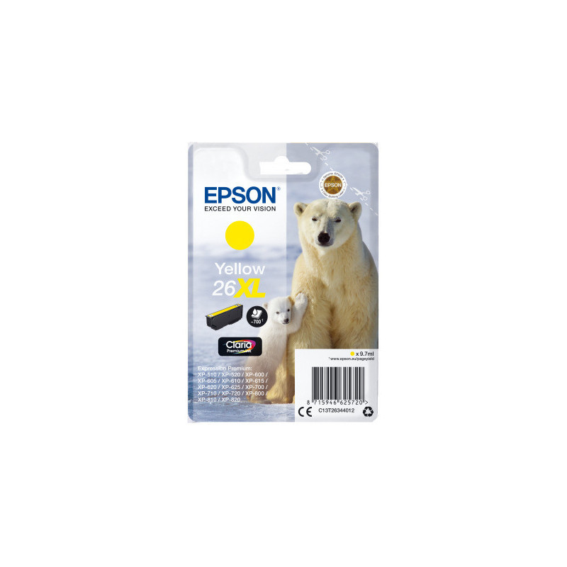 Epson Singlepack Yellow 26XL Claria Premium Ink