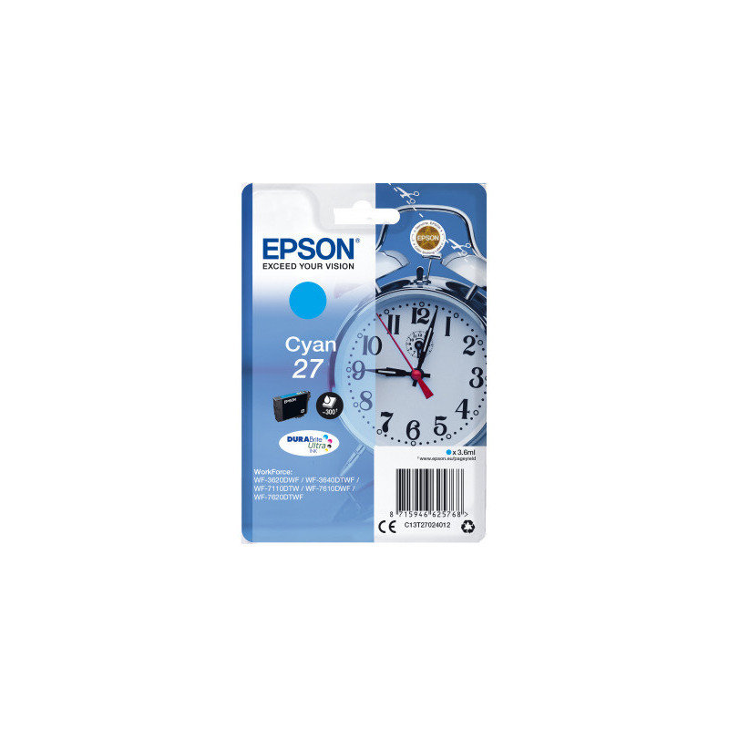 Epson Singlepack Cyan 27 DURABrite Ultra Ink