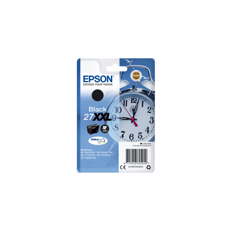 Epson Singlepack Black 27XXL DURABrite Ultra Ink