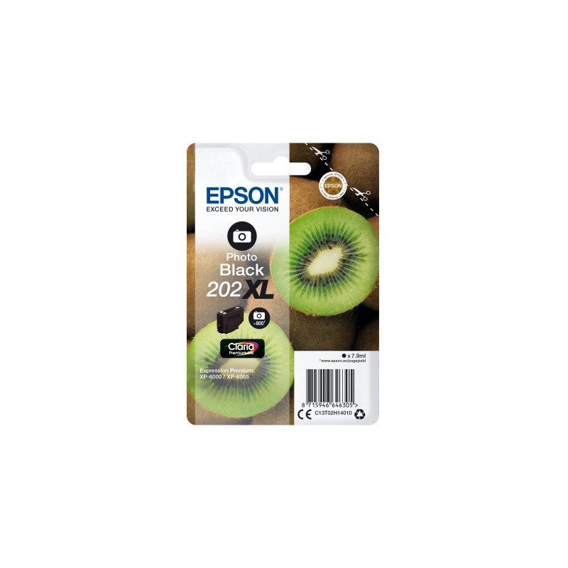 EPSON singlepack, Photo Black 202XL, Premium Ink, XL