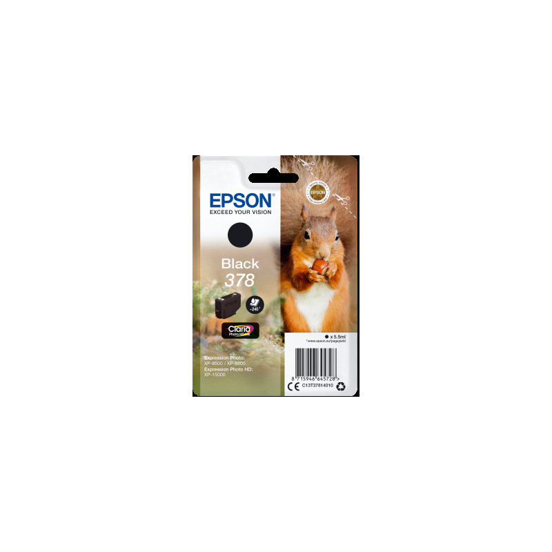 Epson Singlepack Black 378 Claria Photo HD Ink