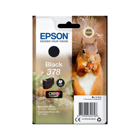 Epson Singlepack Black 378 Claria Photo HD Ink