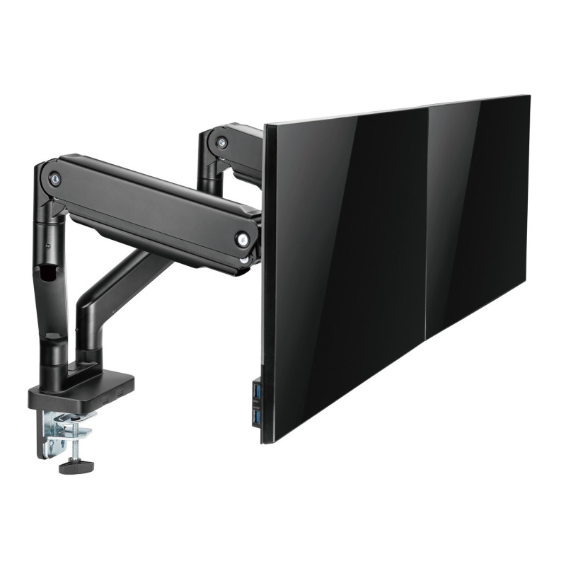 Držiak monitora Brateck LDT60-C024 dve ramená vedľa seba mechanická pružina Heavy Duty