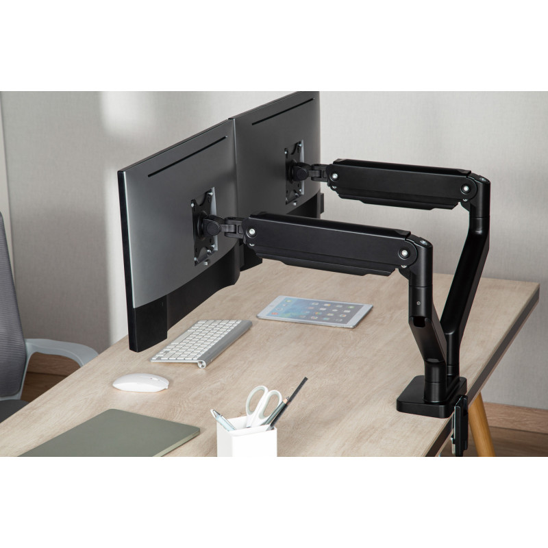 Držiak monitora Brateck LDT60-C024 dve ramená vedľa seba mechanická pružina Heavy Duty
