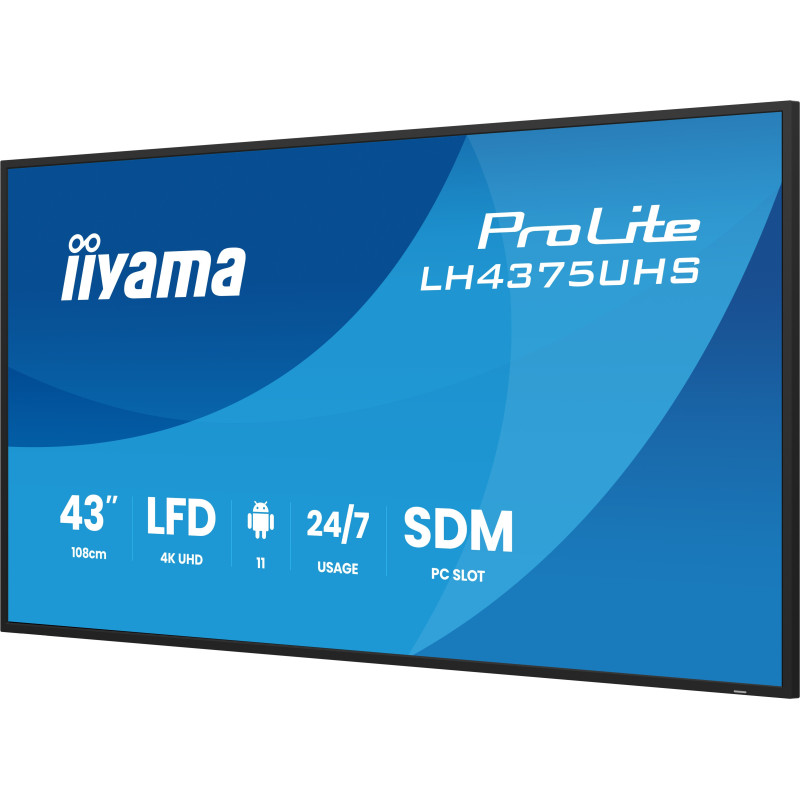 43" iiyama LH4375UHS-B2AG: IPS, 4K UHD, Android, 24/7