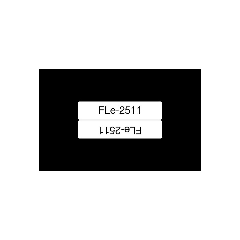 FLe-2511, predrezané štítky - čierna na biele, šírka 21 mm