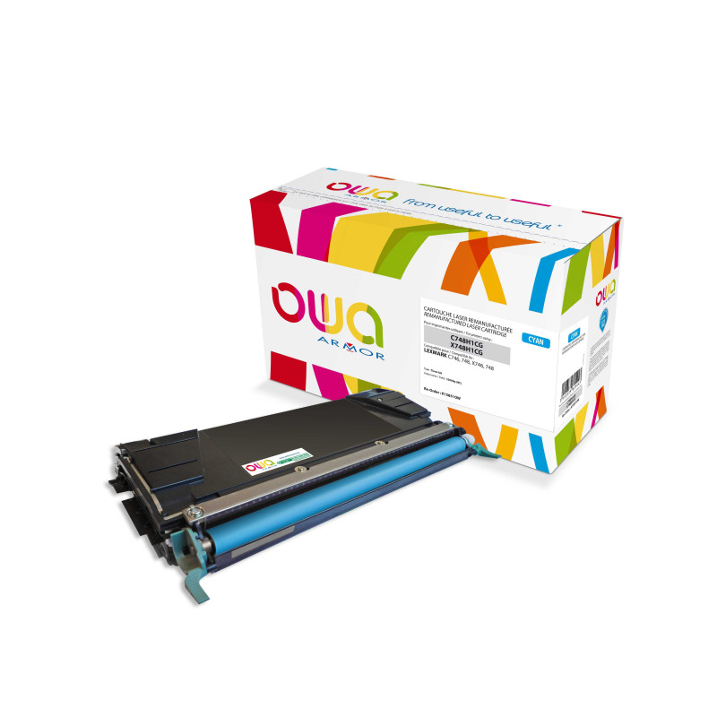 OWA Armor toner kompatibilný s Lexmark C748H1CG; X748H1CG, 10000st, modrá/cyan