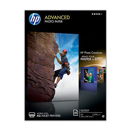 HP Advanced Photo Paper, lesk, 25 hárkov A4