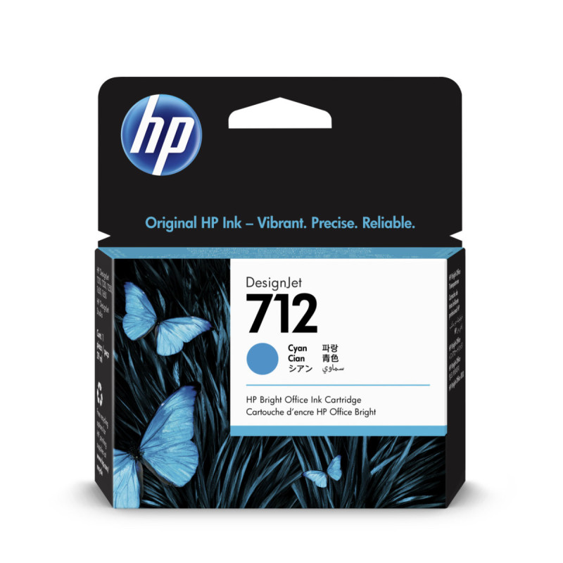 HP 712 Atramentová náplň azúrová; 3ED67A