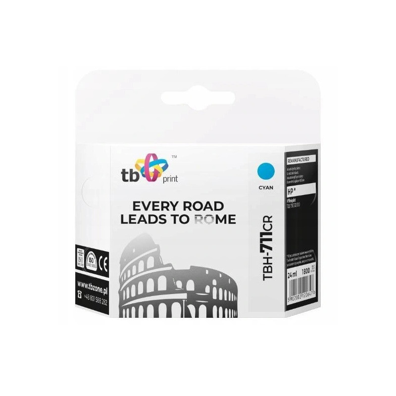 Ink. kazeta TB kompat. s HP TBH-711CR CY