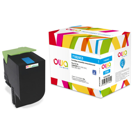 OWA Armor toner kompatibilný s LEXMARK 71B20C0, 2300st, modrá/cyan