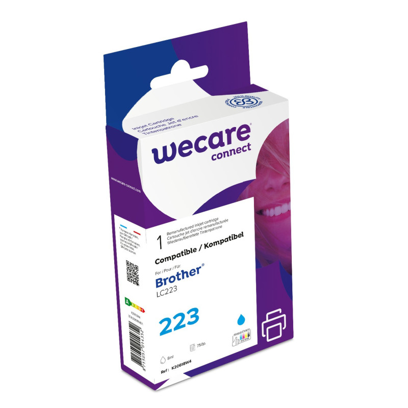 WECARE ARMOR ink kompatibilný s BROTHER LC-223C, modrá/cyan