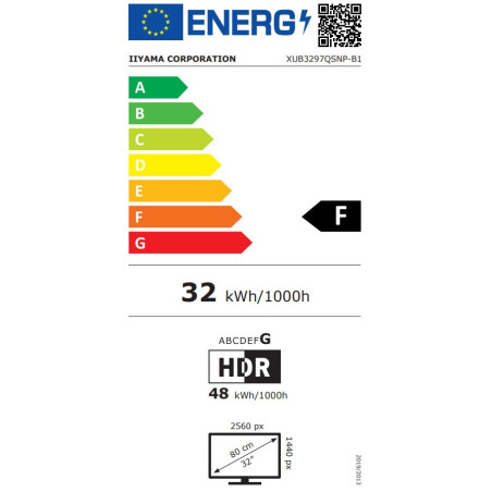 iiyama ProLite/XUB3297QSNP-B1/32"/IPS/QHD/100Hz/1ms/Čierna/5R