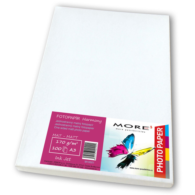 Fotopapier matný biely kompatibilný s A3; 170g/m2; kompatibilný s ink. tlač.; 100 ks