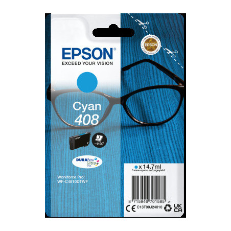 EPSON Singlepack Cyan 408 DURABrite Ultra Ink