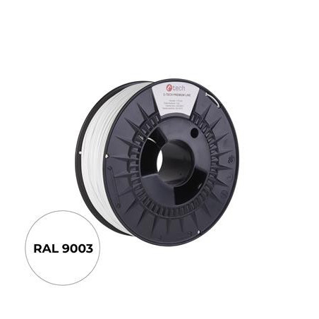 Tlačová struna (filament) C-TECH PREMIUM LINE, ASA, dopravná biela, RAL9003, 1,75mm, 1kg