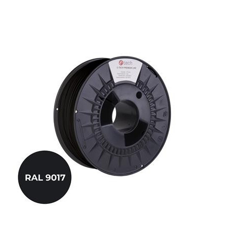 Tlačová struna (filament) C-TECH PREMIUM LINE, ABS, dopravná čierna, RAL9017, 1,75mm, 1kg