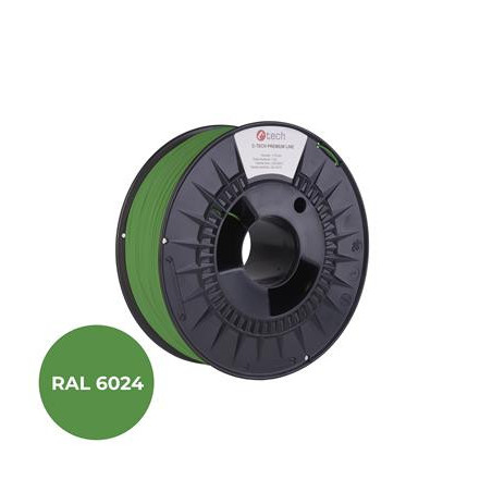 Tlačová struna (filament) C-TECH PREMIUM LINE, PETG, dopravná zelená, RAL6024, 1,75mm, 1kg