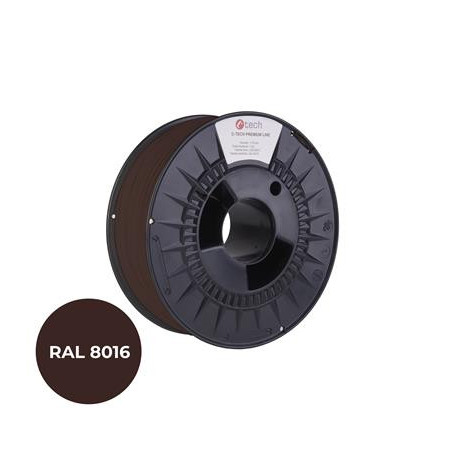 Tlačová struna (filament) C-TECH PREMIUM LINE, PETG, mahagónová hnedá, RAL8016, 1,75mm, 1kg