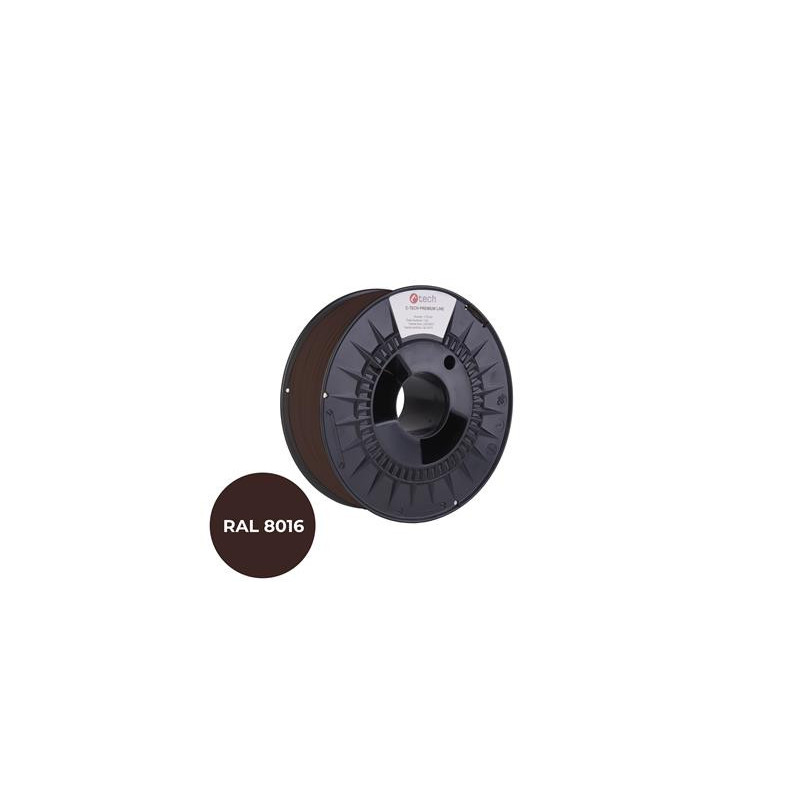 Tlačová struna (filament) C-TECH PREMIUM LINE, PETG, mahagónová hnedá, RAL8016, 1,75mm, 1kg