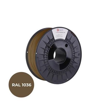 Tlačová struna (filament) C-TECH PREMIUM LINE, PETG, perleťová zlatá, RAL1036, 1,75mm, 1kg