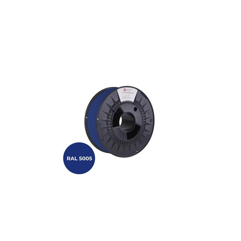 Tlačová struna (filament) C-TECH PREMIUM LINE, PETG, signálna modrá, RAL5005, 1,75mm, 1kg