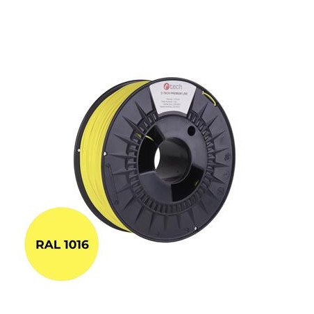 Tlačová struna (filament) C-TECH PREMIUM LINE, PETG, sírová žltá, RAL1016, 1,75mm, 1kg