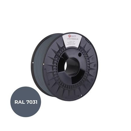 Tlačová struna (filament) C-TECH PREMIUM LINE, PETG, šedomodrá, RAL7031, 1,75mm, 1kg