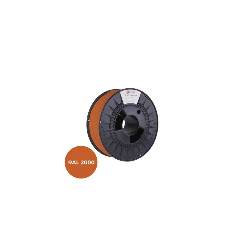 Tlačová struna (filament) C-TECH PREMIUM LINE, PETG, žltooranžová, RAL2000, 1,75mm, 1kg
