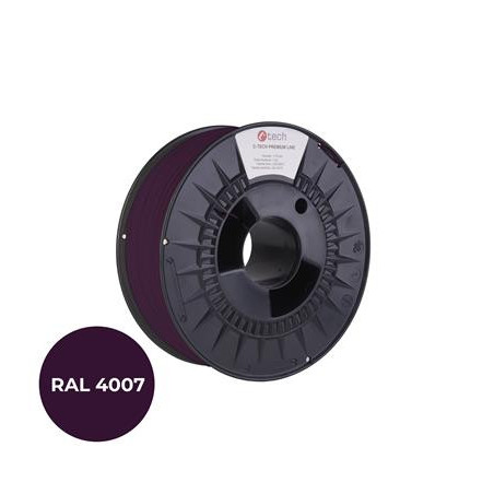 Tlačová struna (filament) C-TECH PREMIUM LINE, PLA, purpurová fialková, RAL4007, 1,75mm, 1kg