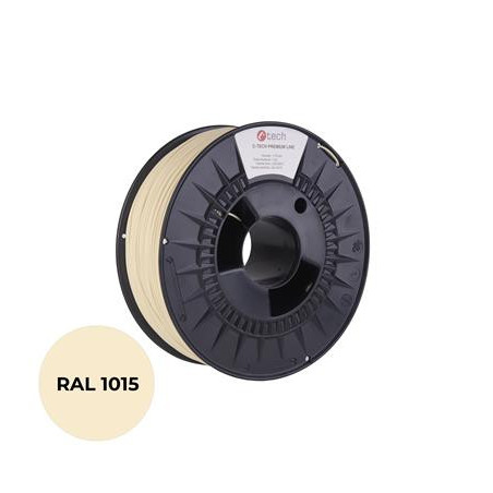 Tlačová struna (filament) C-TECH PREMIUM LINE, PLA, slonová kosť svetlá, RAL1015, 1,75mm, 1kg