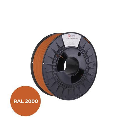 Tlačová struna (filament) C-TECH PREMIUM LINE, PLA, žltooranžová, RAL2000, 1,75mm, 1kg