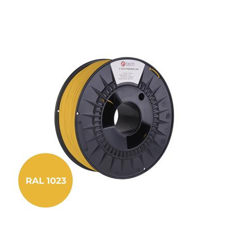 Tlačová struna (filament) C-TECH PREMIUM LINE, ABS, dopravná žltá, RAL1023, 1,75mm, 1kg