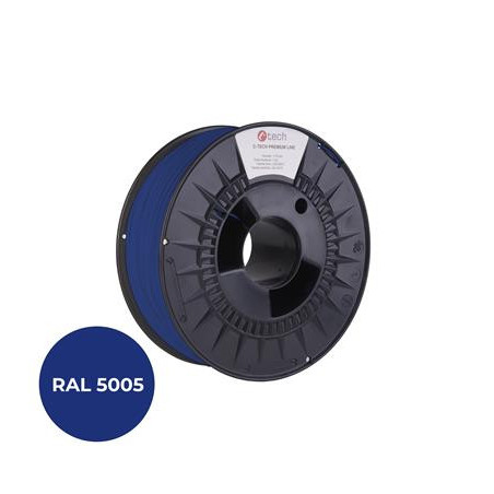 Tlačová struna (filament) C-TECH PREMIUM LINE, ABS, signálna modrá, RAL5005, 1,75mm, 1kg