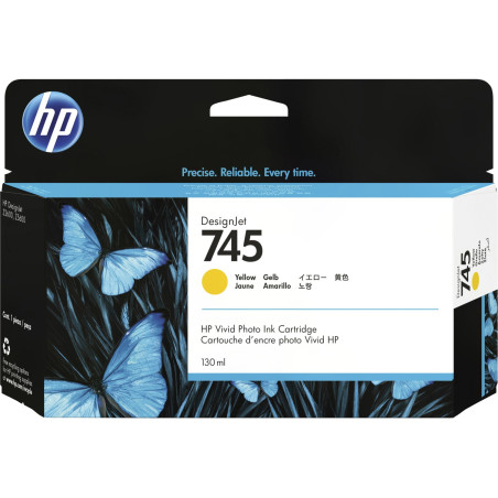 HP 745 atramentová náplň žltá, F9J96A