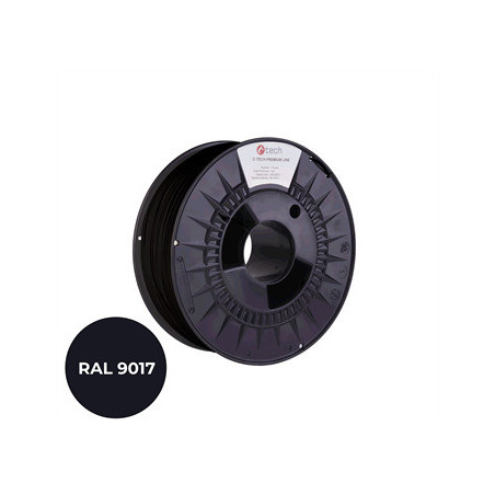 Filament C-TECH PREMIUM LINE, TPU 90A, flexibilný, dopravná čierna, RAL9017, 1,75mm, 1kg
