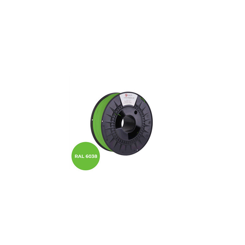 Filament C-TECH PREMIUM LINE, TPU 90A, flexibilná, luminiscenčná zelená, RAL6038, 1,75mm, 1kg