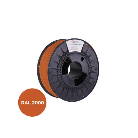 Filament C-TECH PREMIUM LINE, TPU 90A, flexibilný, žltooranžová, RAL2000, 1,75mm, 1kg