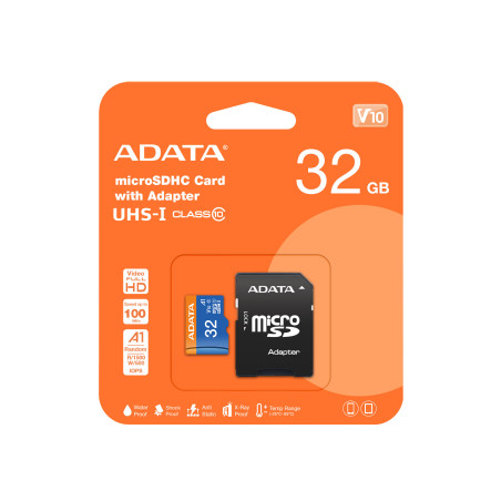 Adata/micro SDHC/32GB/UHS-I U1 / Class 10/+ Adaptér